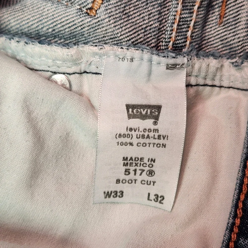 Levi's 517 Boot Cut Jeans Tag 33x32 Fits 32x31 Medium Wash Cotton 2009 Mexico
